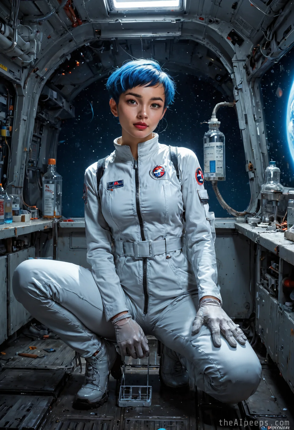 (futuristic:1.5), (space explorer:1.5), (front view:1.5), (full body:1.5) 